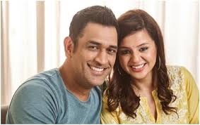 Mahendra Singh Dhoni with his wife
