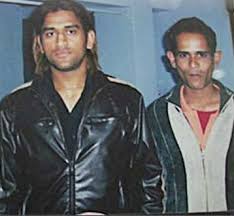 Mahendra Singh Dhoni with his brother