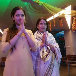 Pooja Bose with her mother