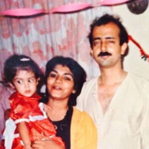 Rhea Chakraborty with her parents