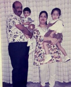 Akash Dadlani with his parents & sister