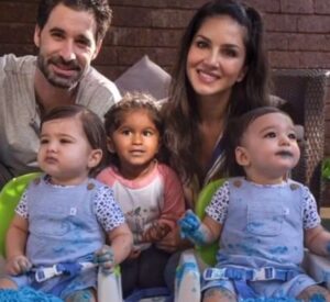 Sunny Leone with her husband & kids