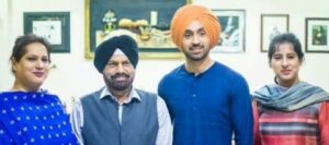 Diljit Dosanjh with his family