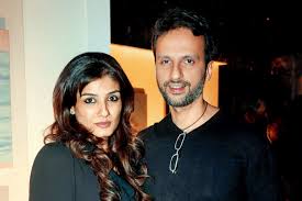 Raveena Tandon with her husband Anil