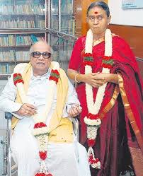 M. Karunanidhi with his wife Dayalu