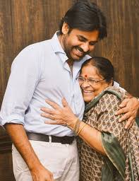 Pawan Kalyan with his mother