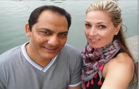 Mohammad Azharuddin with his girlfriend Shannon