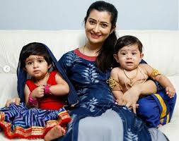 Radhika Pandit with her children