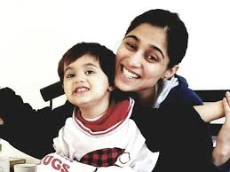 Soumya Seth with her son