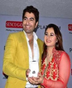 Jeet with his wife Mohona