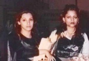 Dimple Kapadia with her sister