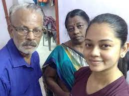 Anitha Sampath with her parents