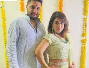 Pakhi Hegde with her husband