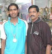 Sharath Kamal with his father