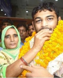 Deepak Punia with his mother