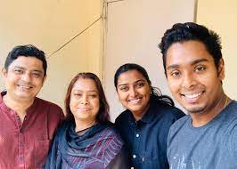 Atanu Das with his parents & wife