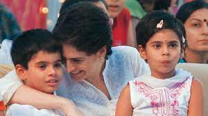 Priyanka Gandhi with her kids