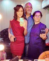 Krissann Barretto with her parents