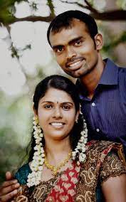 P. R. Sreejesh with his wife