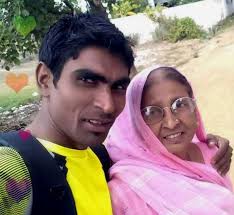 Pramod Bhagat with his mother