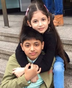 Harshaali Malhotra with her brother