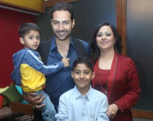 Sudhanshu Pandey with his wife & sons